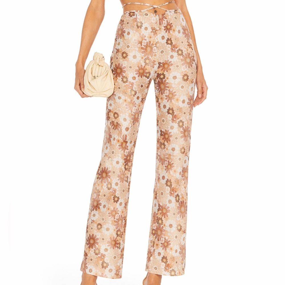 Hansen & Gretel S Tova Pant in Hippie Shake 0443 brown sheer flare